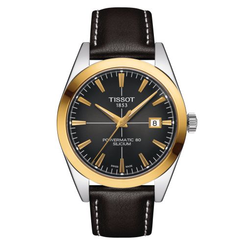 Tissot Gentleman Powermatic Stainless Steel / Yellow Gold / Grey / Strap